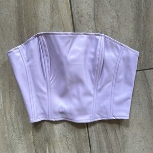 Lavender faux leather tube crop top